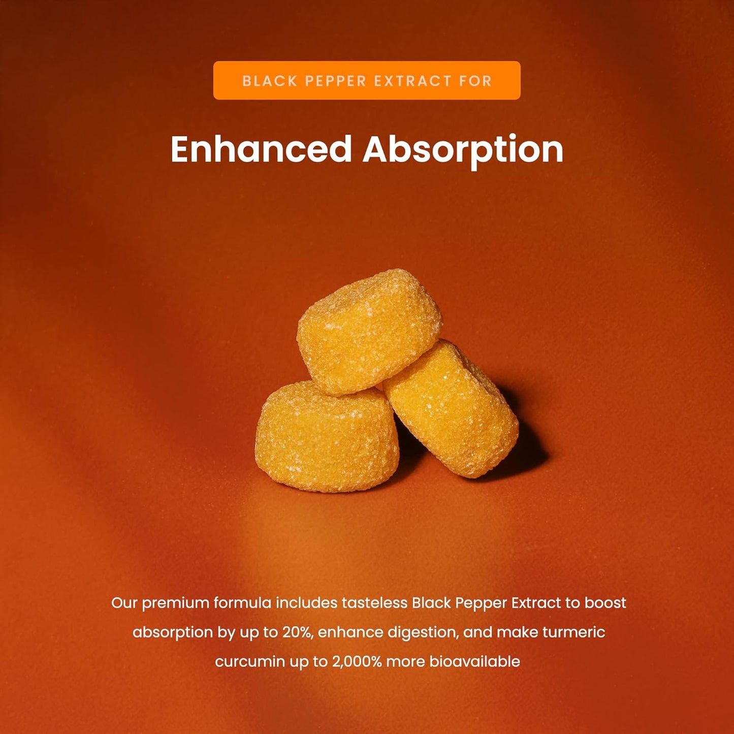 Turmeric Gummies for Adults & Kids with Ginger & Black Pepper Extract | 95% Curcuminoids | Vegan Natural Curcumin | Joint Support | 120 Tumeric Gummy Supplements