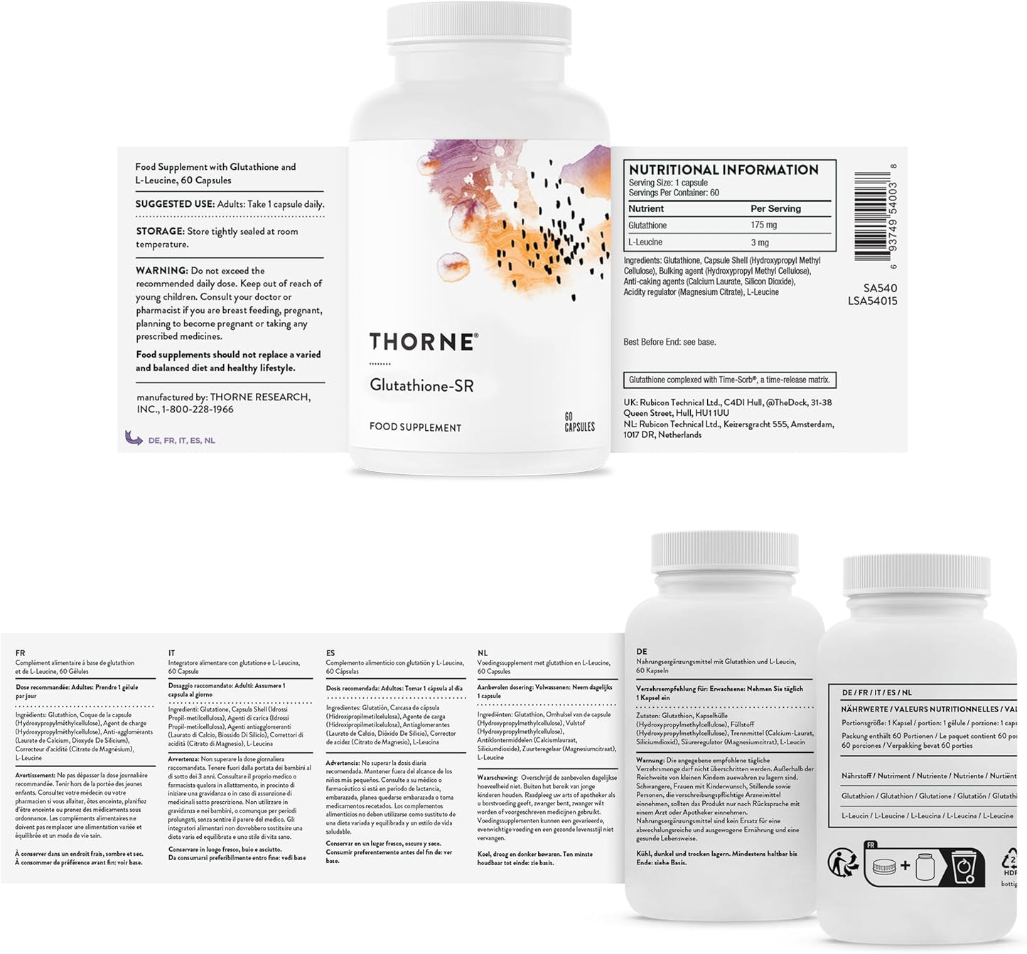 Thorne Glutathione-SR - Sustained-Release Supplement - 60 Capsules