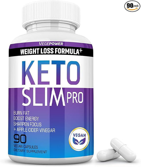 Keto Pills Apple Cider Vinegar Weight Loss Fat Burner Ketosis Diet Support Boost Energy Ketones Supplement with ACV for Women Men 90 Capsules
