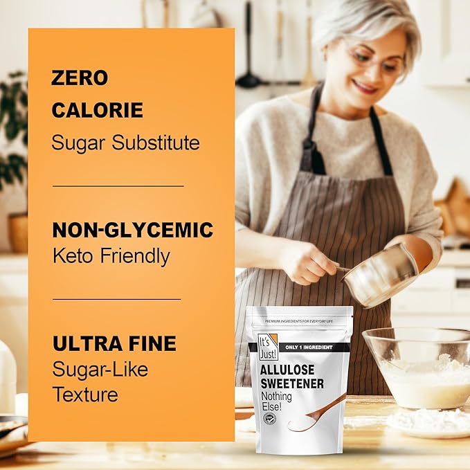 It's Just - Allulose, Sugar Substitute, Keto Friendly Sweetener, Non-Glycemic, Non-GMO (32oz)