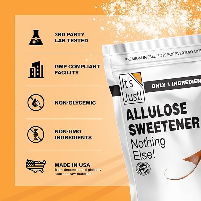 It's Just - Allulose, Sugar Substitute, Keto Friendly Sweetener, Non-Glycemic, Non-GMO (32oz)