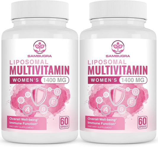 Liposomal Multivitamin for Women 1400MG - Womens Daily Multi Vitamins Supplements with Iron, Vitamin A, C, D, E and B Complex for Immune Health, Hair & Skin Support for Women 18+,120 Vegan Capsules