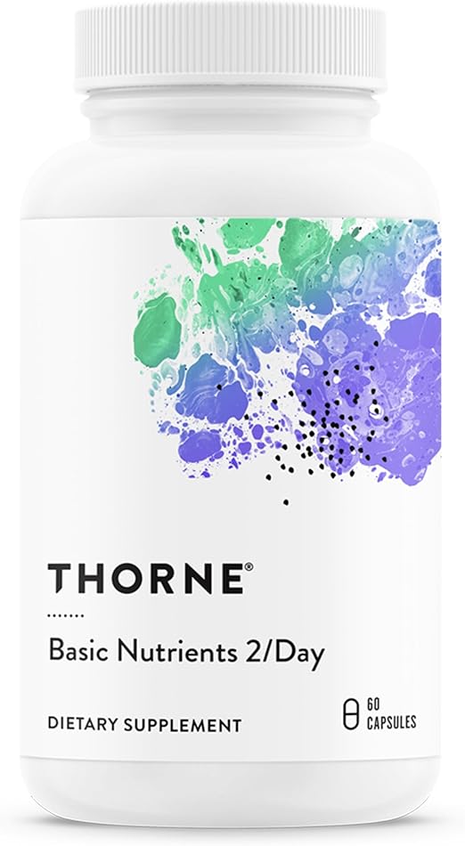THORNE - Basic Nutrients 2/Day - Comprehensive Daily Multivitamin with Optimal Bioavailability - Vitamin & Mineral Formula - Gluten, Dairy & Soy-Free - 60 Capsules - 30 Servings