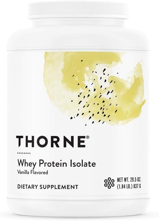 THORNE - Whey Protein Isolate - 21 Grams of Easy-to-Digest Whey Protein Powder - NSF Certified for Sport - Vanilla - 29.5 Ounces - 30 Servings