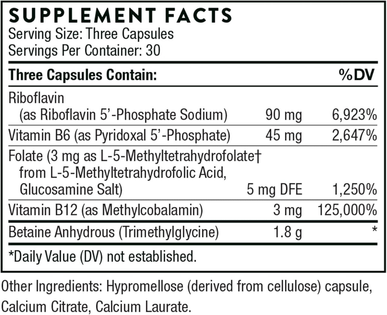 THORNE - Methyl-Guard Plus - Active folate (5-MTHF) with Vitamins B2, B6 & B12 - Supports methylation & Healthy Level of homocysteine* - Gluten, Dairy & Soy-Free - 90 Capsules