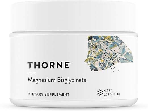 THORNE - Magnesium Bisglycinate - Powdered Magnesium Formula - Support Restful Sleep, Muscle Relaxation, Heart Health, and Metabolism* - NSF Certified for Sport - 60 Servings - 6.5 Oz Jar