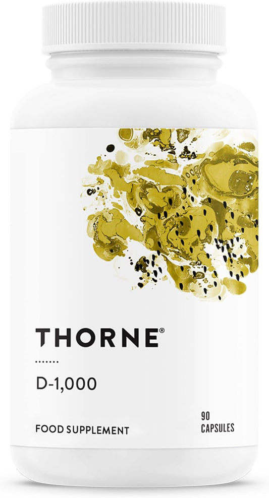 Thorne Vitamin D-1000 - Vitamin D3 Supplement (1,000 IU) for Healthy Bones and Muscles - 90 Capsules