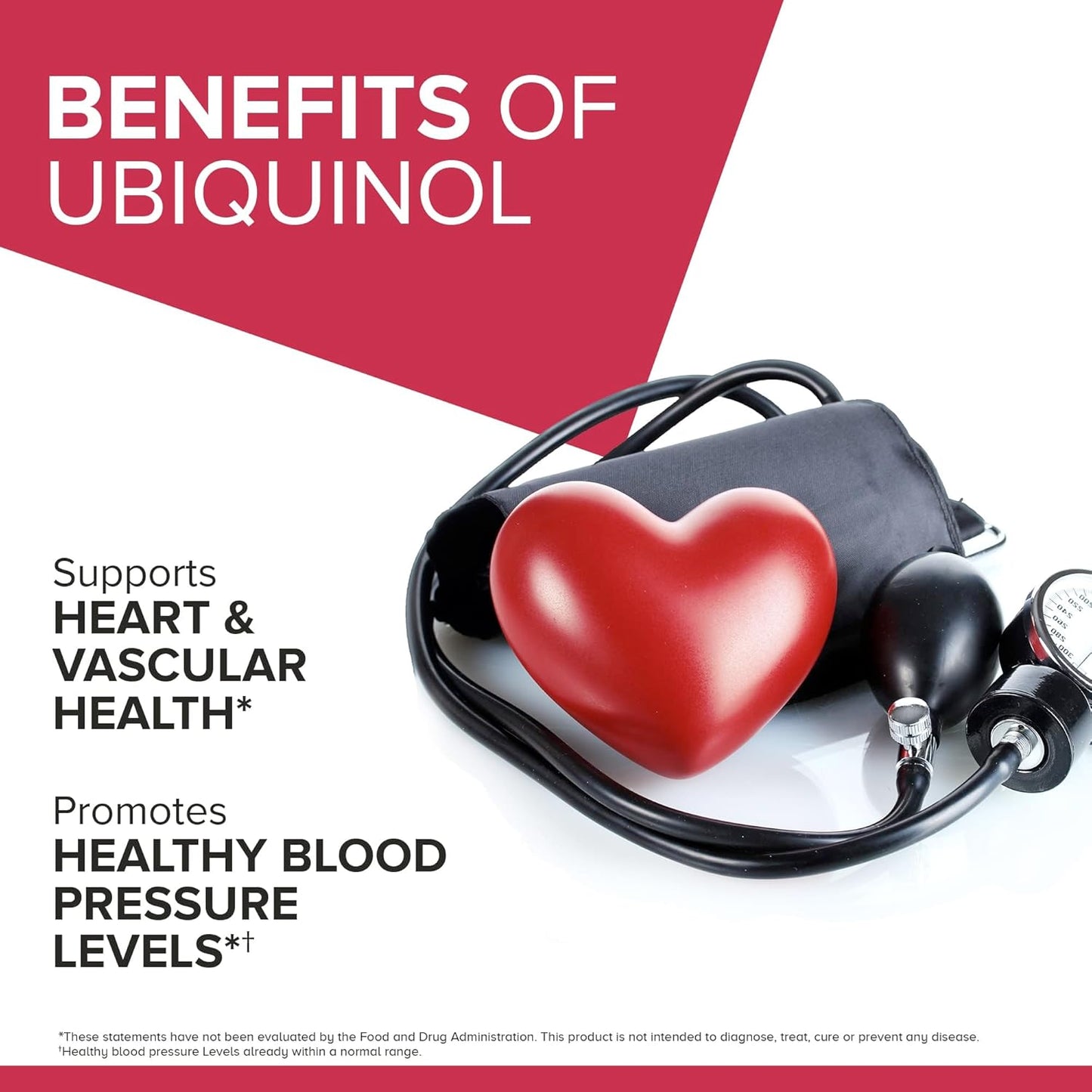 Qunol Mega Ubiquinol CoQ10 100mg, Superior Absorption, Patented Water and Fat Soluble Natural Supplement Form of C0Q10, Antioxidant for Heart Health, 60 Count Softgels