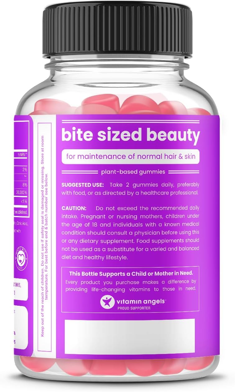 NutraChamps Biotin Gummies 10,000 mcg - Healthy Hair, Skin & Nails for Women, Men & Kids - Vegan, Non-GMO, Hair Vitamins Supplement - Natural Strawberry - 60 Gummies (2 Pack)