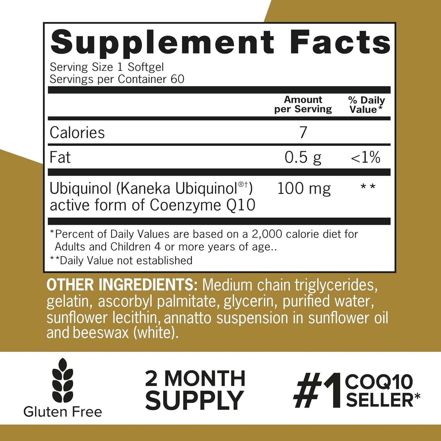 Qunol Ubiquinol CoQ10 100mg Softgels, Ubiquinol - Active Form of Coenzyme Q10, Antioxidant for Heart Health, Healthy Blood Pressure Levels, Beneficial to Statin Users, 60 Count
