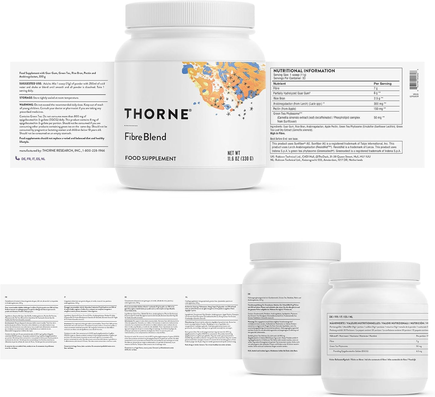 Thorne FiberBlend - Prebiotic Fibre Powder to Help Maintain Regularity - 11.6 Oz