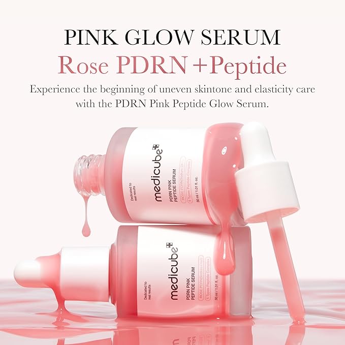 medicube PDRN Pink Peptide Serum, Pink glow serum, Peptide, Niacinamide, Hydrating & Moisturizing & Firming, Uneven Skin Tone, Korean Skincare | 1.01 fl.oz.