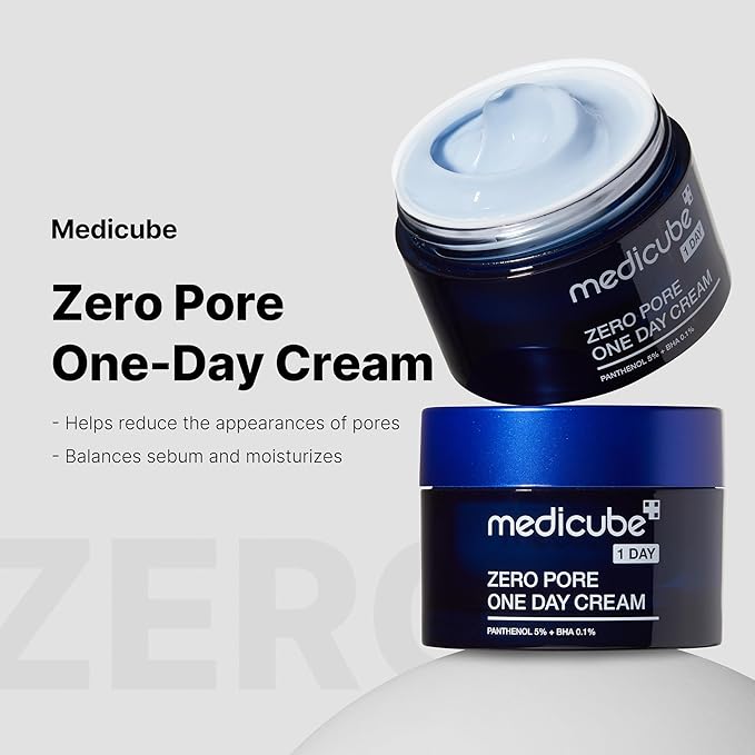 Medicube Zero Pore One-Day Cream 1.7 fl.oz - Visibly Smaller Pores, Controls Excess Oil - Pore Refining Cream with Panthenol, Salicylic Acid, and Niacinamide