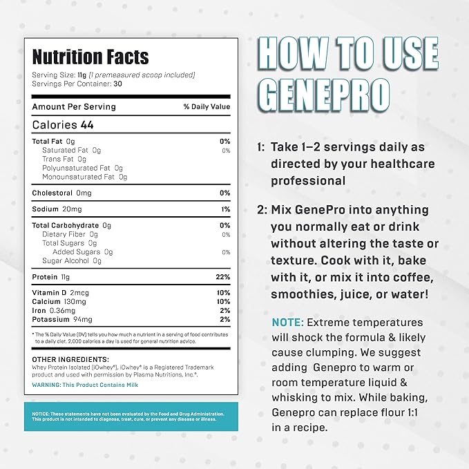 Unflavored Protein Powder - New Formula - Lactose-Free, Gluten-Free, & Non-GMO Whey Isolate Supplement Shake (3rd Generation, 30 Servings)