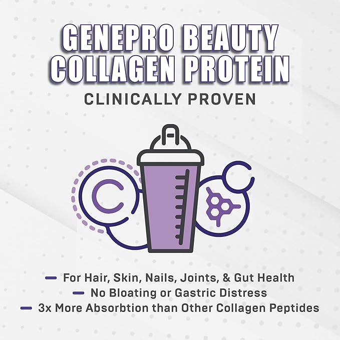 Musclegen Research Unflavored Protein Powder with Collagen Peptides - Lactose-Free, Gluten-Free Protein Supplement Shake for Hair, Skin and Nails (30 Servings)
