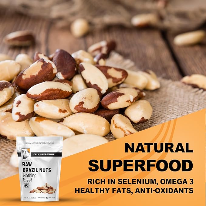 It's Just - Raw Brazil Nuts, 2lb, Unsalted, Non-GMO, Keto Friendly, Vegan, No PPO, Large, Premium, Freshly Packaged in USA (32 Ounce)