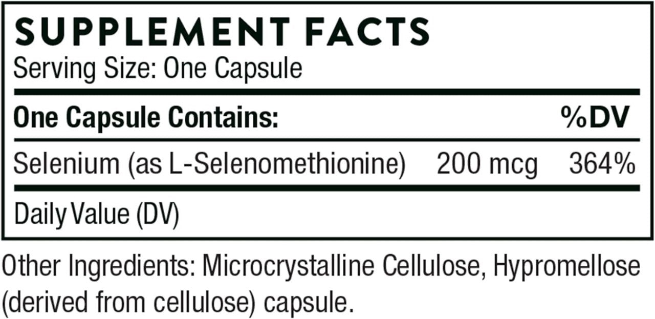 THORNE - Selenium - 200 mcg Selenium Supplement for Antioxidant Support* - 60 Capsules