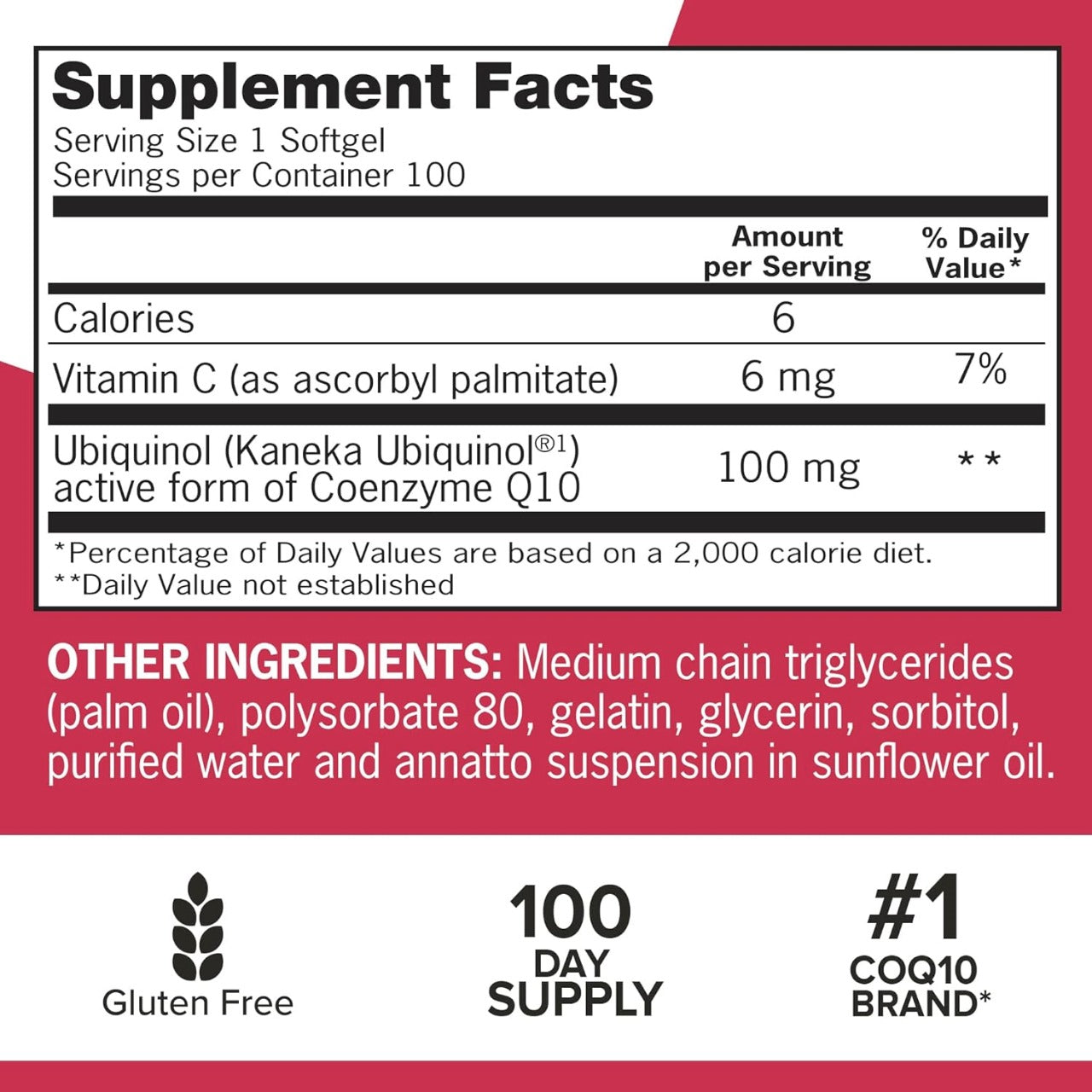 Qunol Mega Ubiquinol 100mg CoQ10, Superior Absorption, Patented Water and Fat Soluble Natural Supplement Form of Coenzyme Q10, Antioxidant for Heart Health, 100 Count Softgels