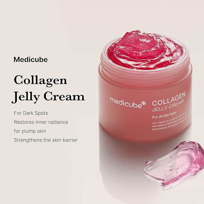 Medicube Collagen Jelly Cream- Niacinamide & Freeze-Dried Hydrolyzed Collagen - Boosts skin's barrier hydration and gives 24h Glow & Lifted Look