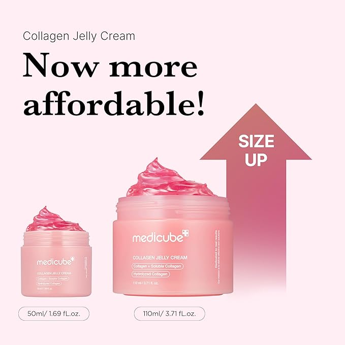 Medicube Collagen Jelly Cream- Niacinamide & Freeze-Dried Hydrolyzed Collagen - Boosts skin's barrier hydration and gives 24h Glow & Lifted Look
